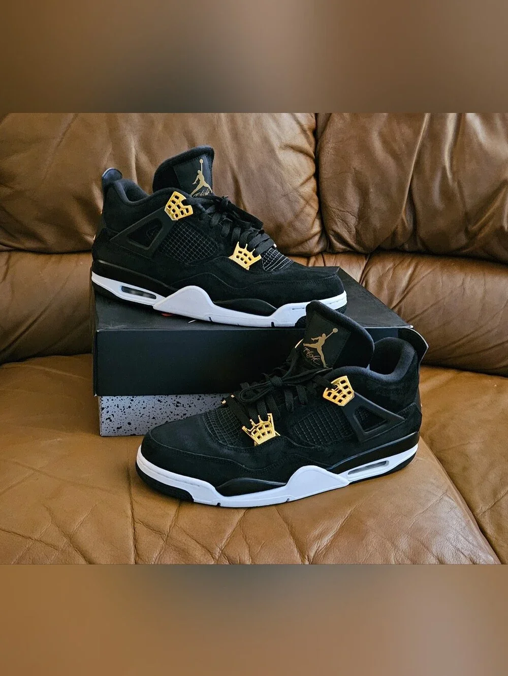 Nike Air Jordan 4 Retro Royalty Black Gold Size 13 (GREAT SHAPE)